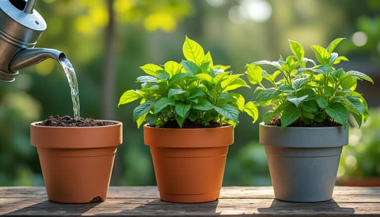 comparez les pots en terre cuite, en plastique et en résine : découvrez leur impact sur l’évaporation de l’eau et adaptez l’arrosage de vos plantes.