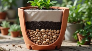 découvrez comment assurer le drainage d’un grand pot : nombre et taille des trous, rôle des billes d’argile et pose du géotextile pour des plantes en pleine santé.