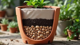 découvrez comment assurer le drainage d’un grand pot : nombre et taille des trous, rôle des billes d’argile et pose du géotextile pour des plantes en pleine santé.