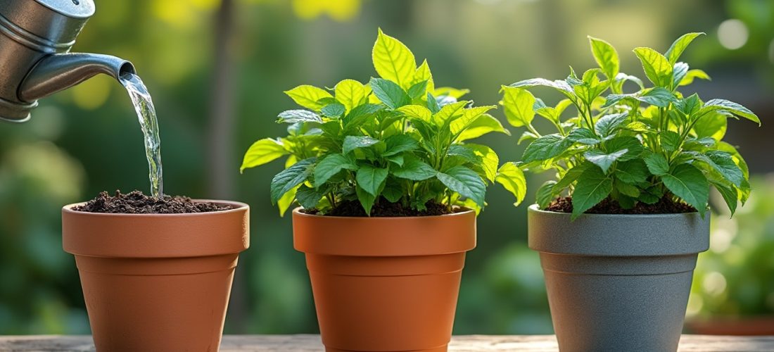 comparez les pots en terre cuite, en plastique et en résine : découvrez leur impact sur l’évaporation de l’eau et adaptez l’arrosage de vos plantes.